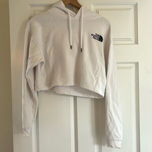 NORTHFACE white cropped hoodie